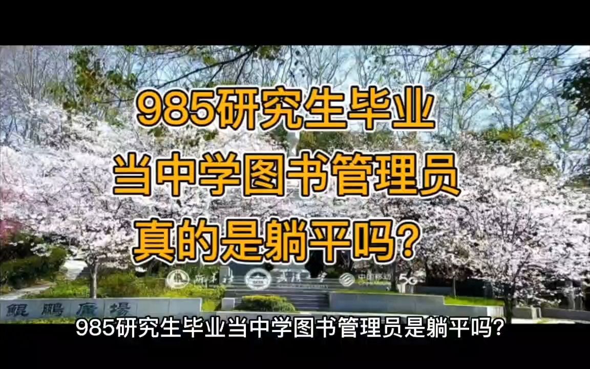 985研究生毕业当中学图书管理员真的是躺平吗?哔哩哔哩bilibili