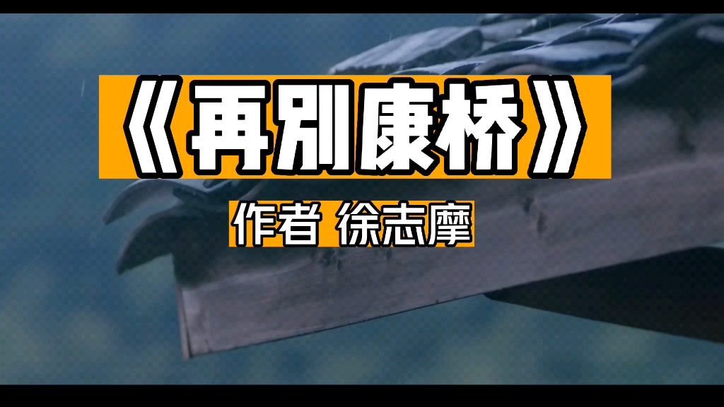 徐志摩经典诗作《再别康桥》分享 关于爱、自由和美的浪漫抒写.哔哩哔哩bilibili