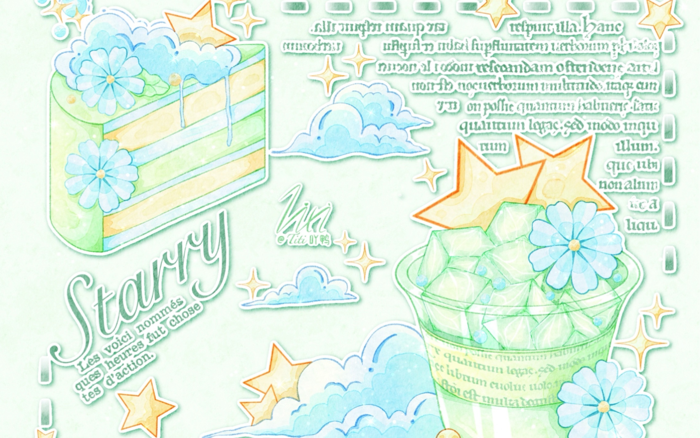 ipad绘画|来一杯星空饮品吧