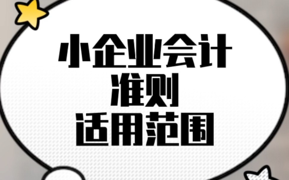 小企业会计准则适用范围哔哩哔哩bilibili