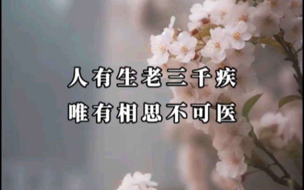 人有生老三千疾,唯有相思不可医