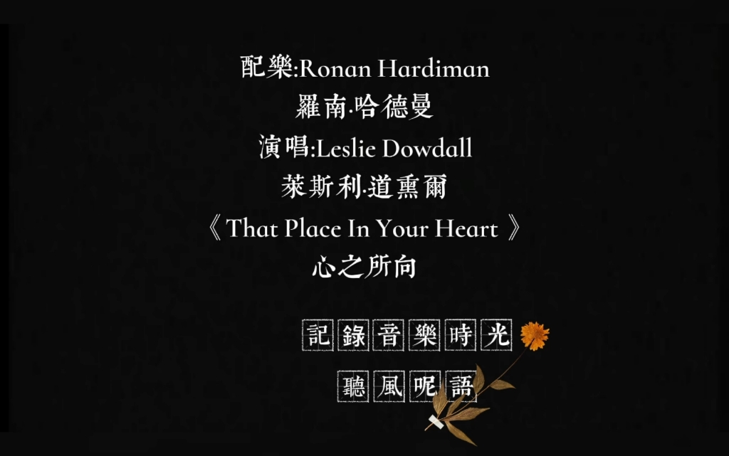 [图]Ronan Hardiman 罗南·哈德曼搜 Leslie Dowdall莱斯利·道熏尔《That Place In Your Heart 心之所向》