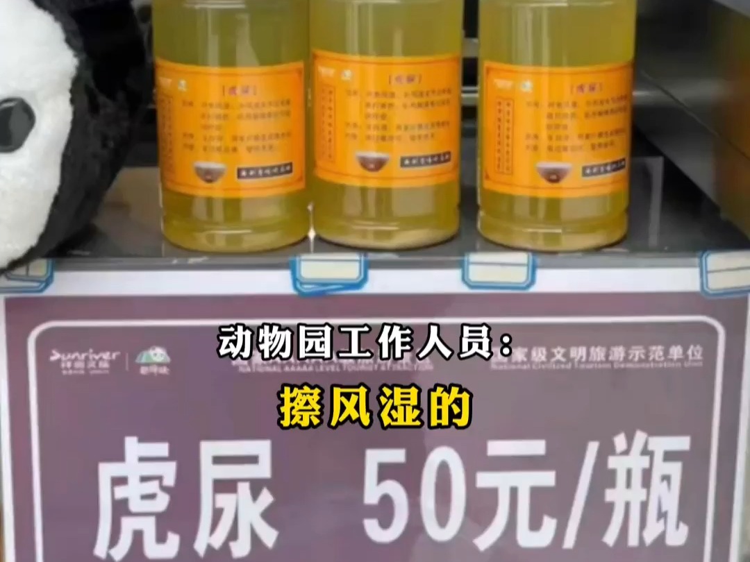 四川一动物园卖虎尿50元1瓶 ,工作人员:擦风湿的,有很多人买,中医专家:老虎尿不是中药,没有治疗作用,所有药物需要政府监管部门审批,才能给病...