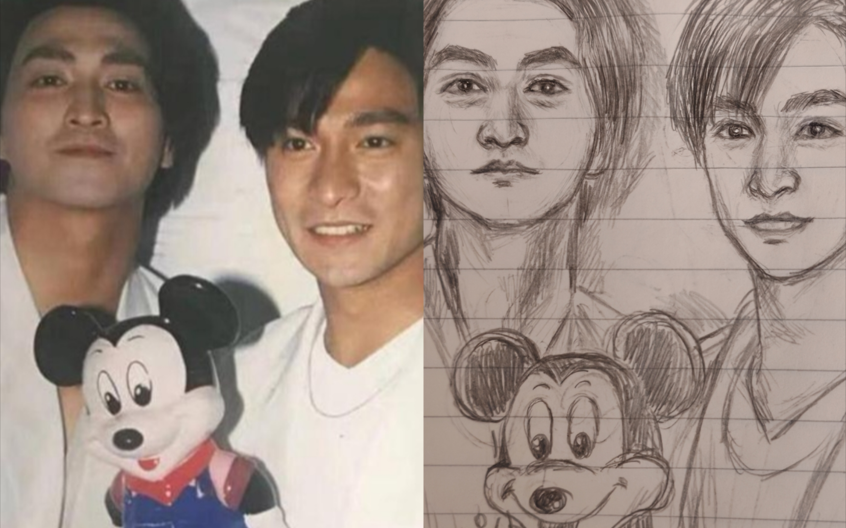 【何家劲.刘德华】手绘照片,速写手稿,劲哥和华仔,真.