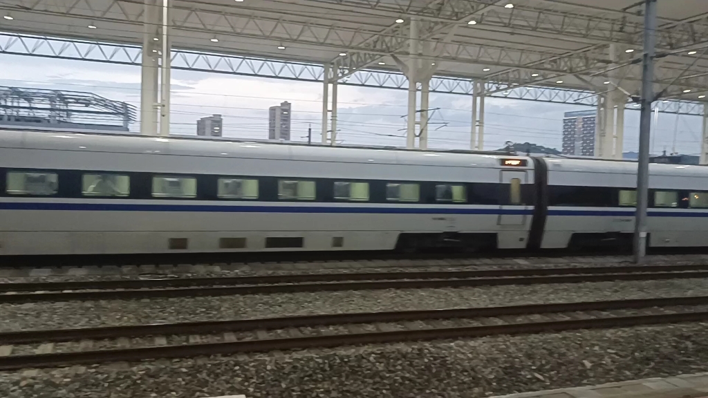 下车时拍了一半的crh1e.(坐标:温州南站.