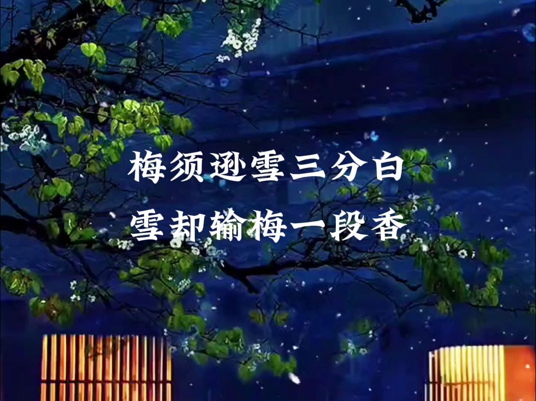 梅须逊雪三分白,雪却输梅一段香