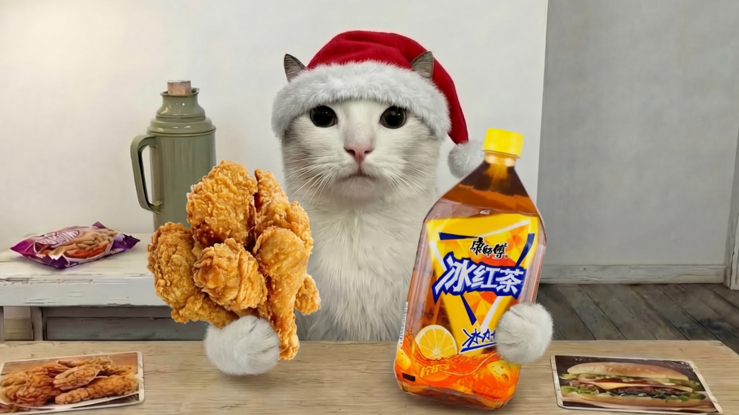 干嘛猫的吃播（圣诞大鸡腿！）