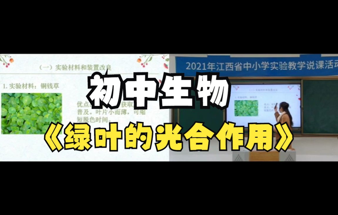 2021年省级中小学实验教学说课活动初中生物《绿叶在光下制造有机物》哔哩哔哩bilibili