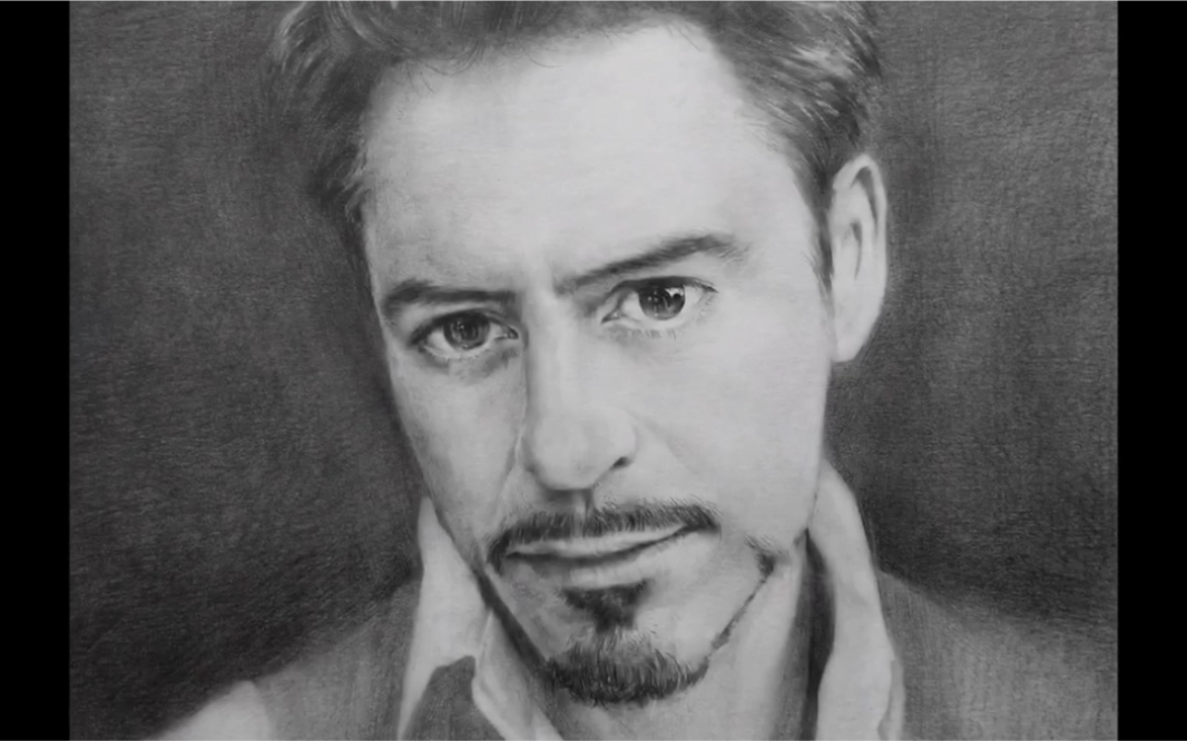 钢铁侠tonystarkrobertdowneyjr素描绘画过程