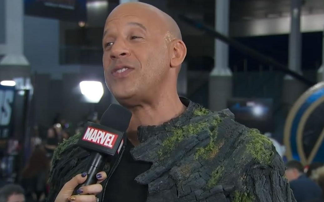 复联4映前格鲁特配音范迪塞尔扮被采访满头大汗生怕剧透