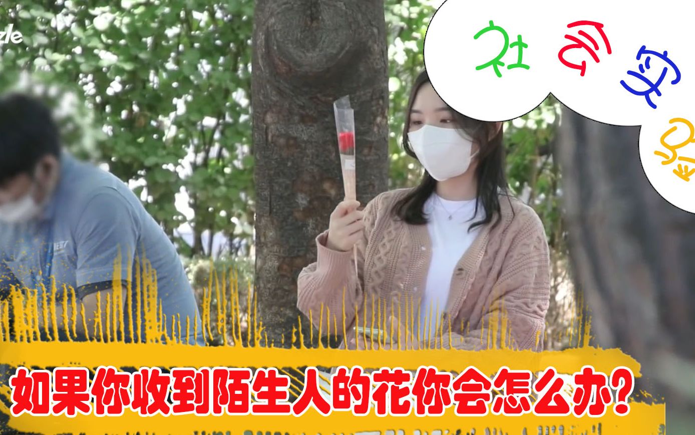 [图]社会实验：如果你收到陌生人的花你会怎么办？