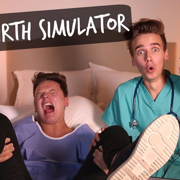 CHILDBIRTH SIMULATOR CHALLENGE ft. CONOR MAYNARD! 