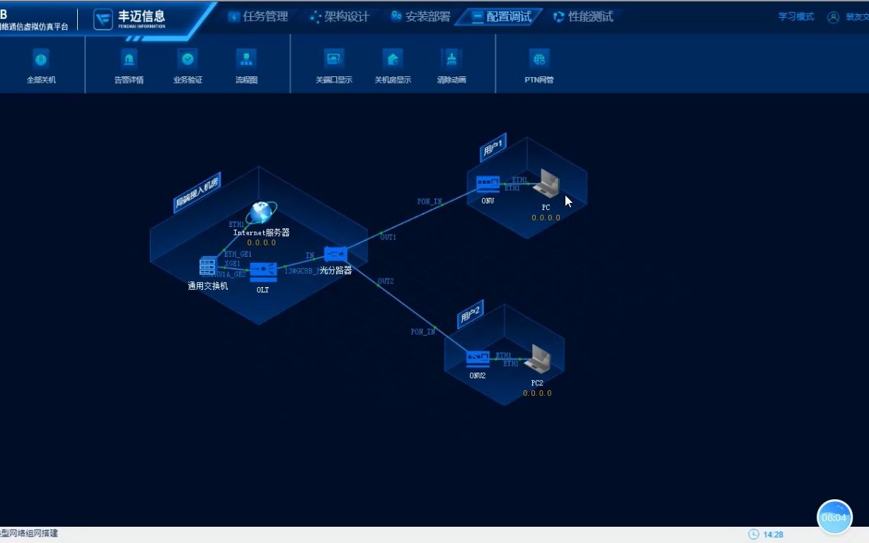 实验工坊WEB版宽带光接入网络PON典型网络组网搭建案例哔哩哔哩bilibili