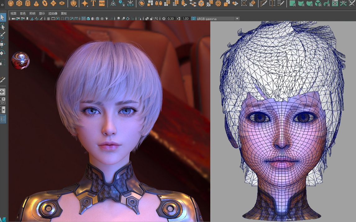 【maya人物建模】漂亮小姐姐建模脸模型制作,超详细人物头部,五官模型