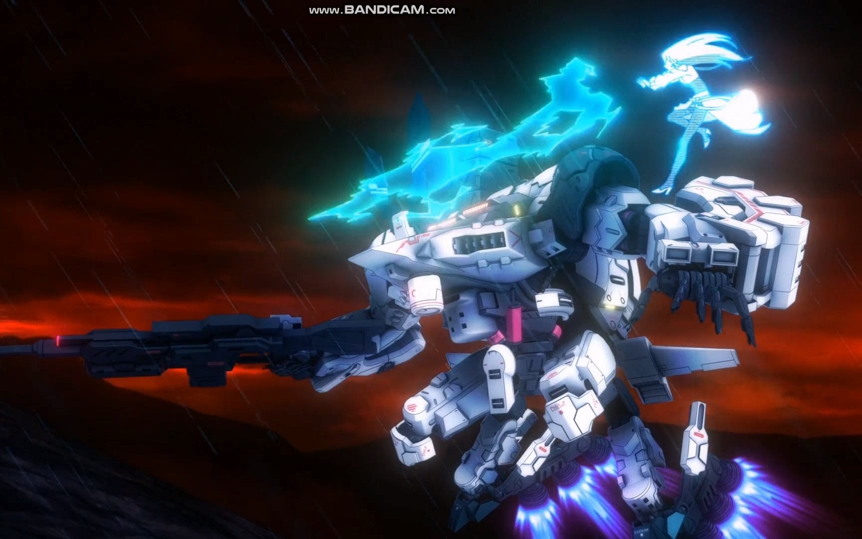 万代机甲动画《synduality noir》片段:白色有角三倍速