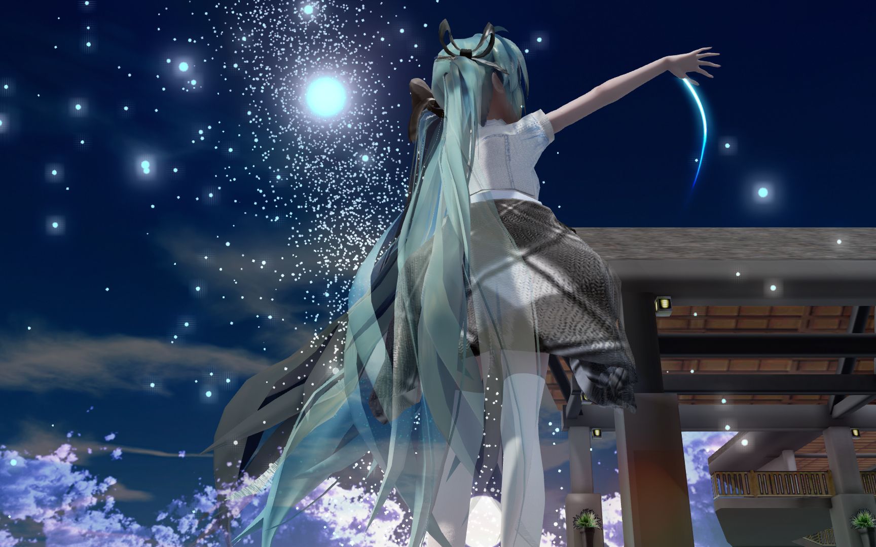 mmd初音未来歌姬计划omoi将手试着将受伤的夜晚唤出