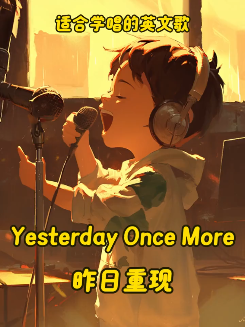 When I was young(当我年少时),I'd listen to the radio(我喜欢听收音机). 《Yesterday Once More》(哔哩哔哩bilibili