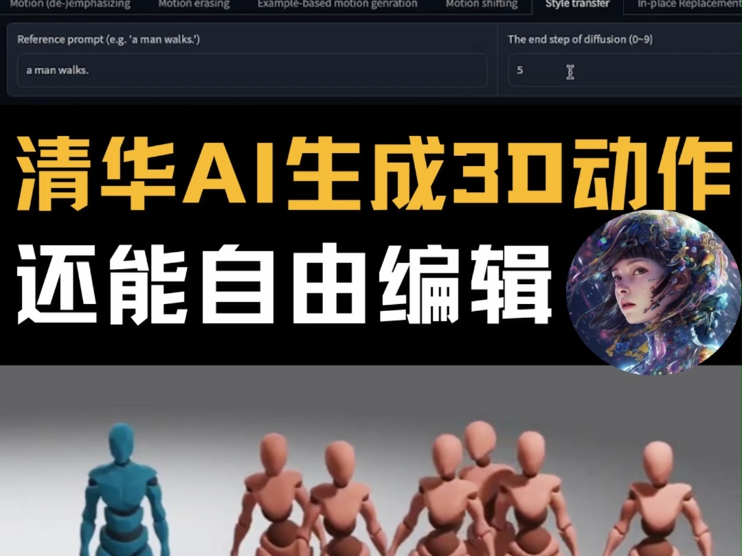 清华AI自动生成3D动作!可自由编辑!还开源 MotionCLR哔哩哔哩bilibili