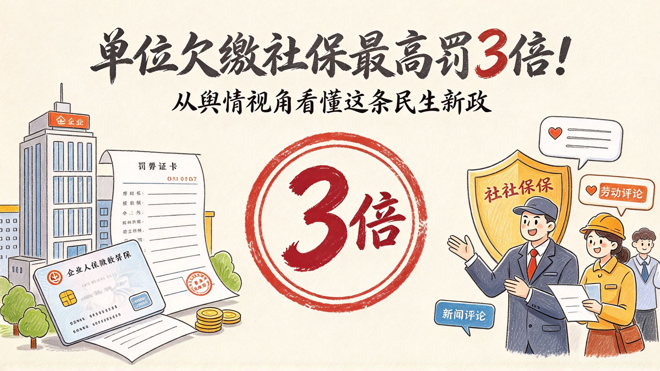 单位欠缴社保最高罚 3 倍！从舆情视角看懂这条民生新政