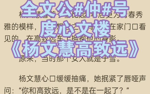 「杨文慧高致远」《杨文慧高致远》超好看小说推荐哔哩哔哩bilibili