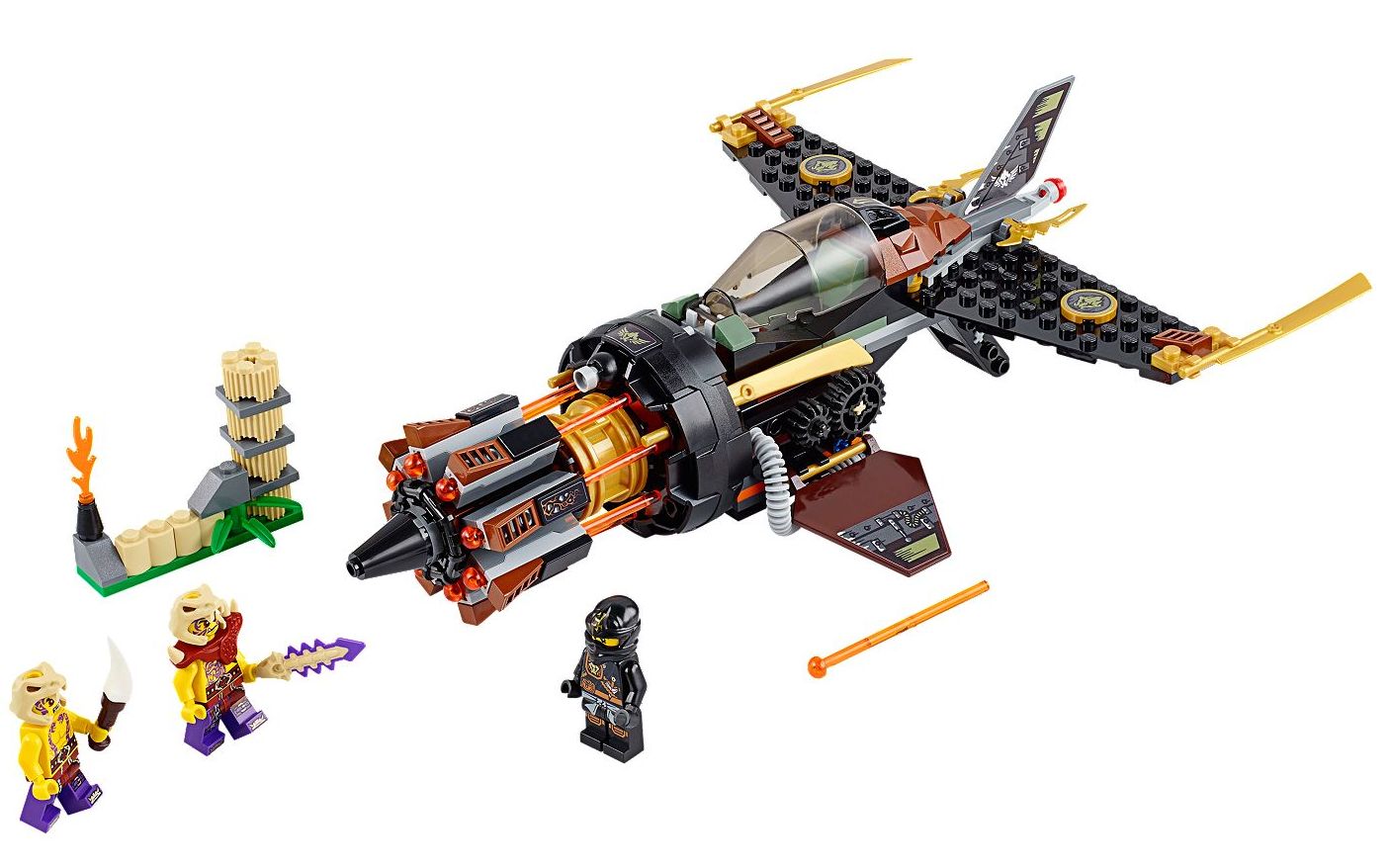 乐高lego70747幻影忍者巨石爆破战机速拼评测