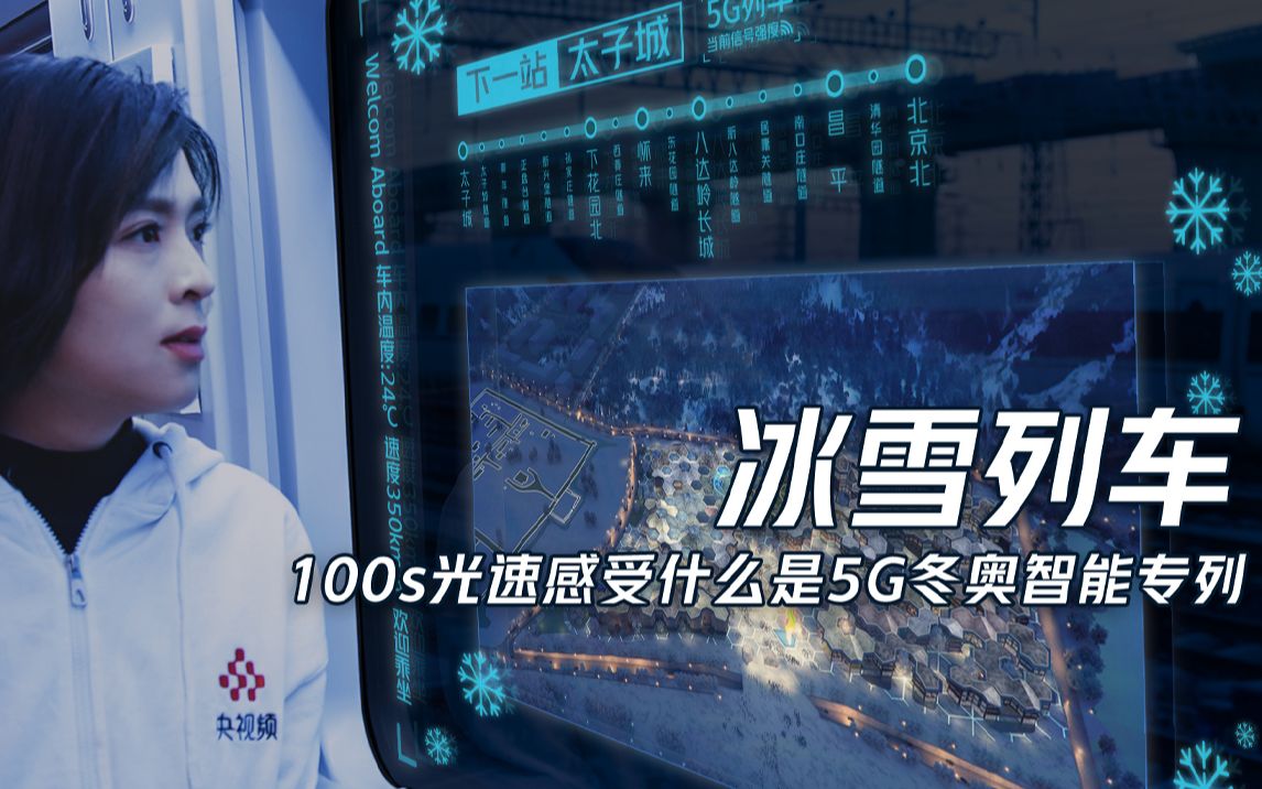 总台冰雪列车!100秒光速感受什么是5G冬奥智能专列哔哩哔哩bilibili