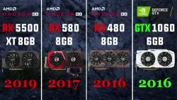 Download Video: RX 5500 XT vs RX 580 vs RX 480 vs GTX 1060六款游戏测试对比。