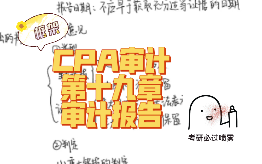 框架 CPA审计 第十九章 审计报告哔哩哔哩bilibili