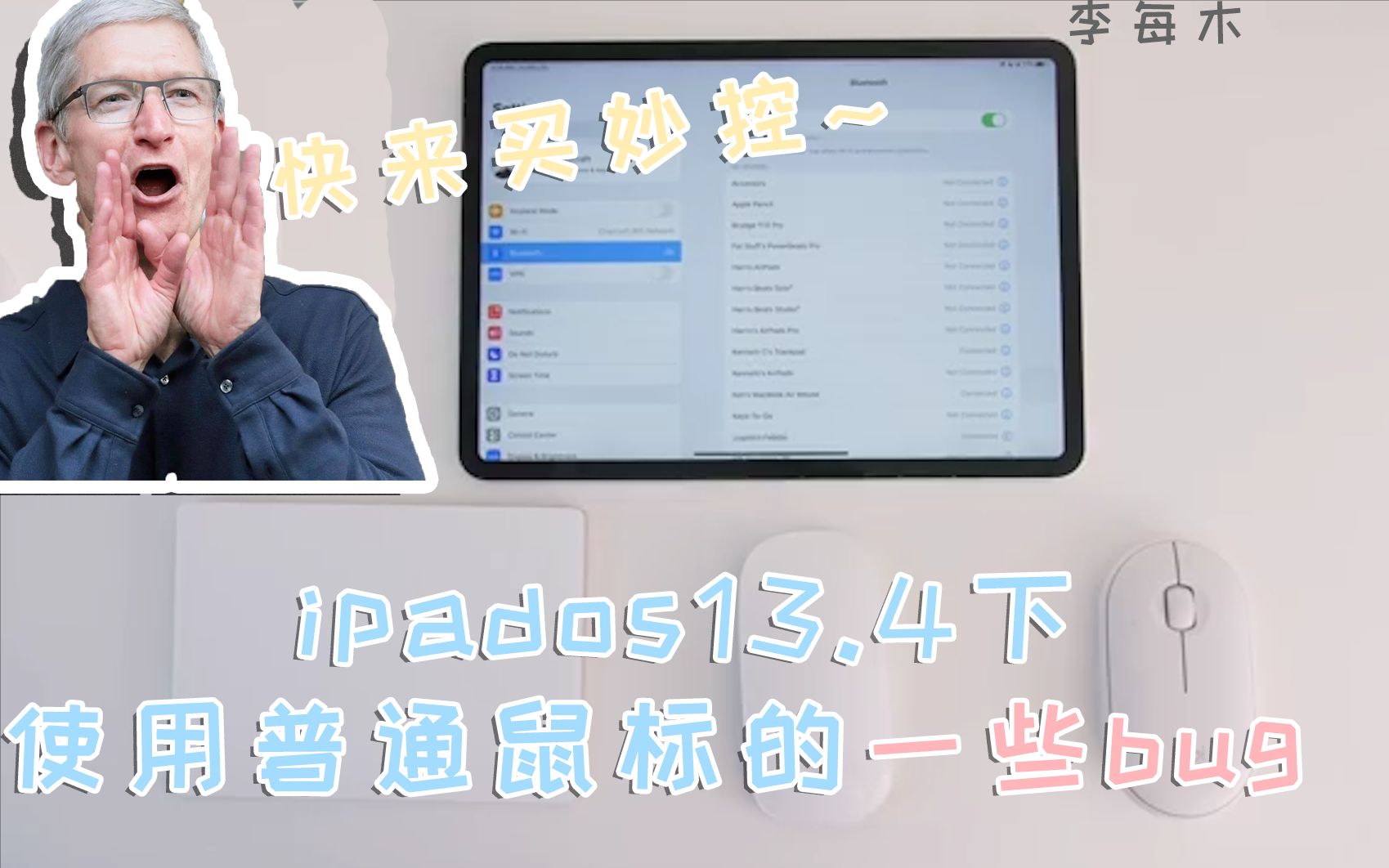 【李每木】库克叫你买妙控系列 ipados13.4下 使用普通鼠标的一些bug哔哩哔哩bilibili