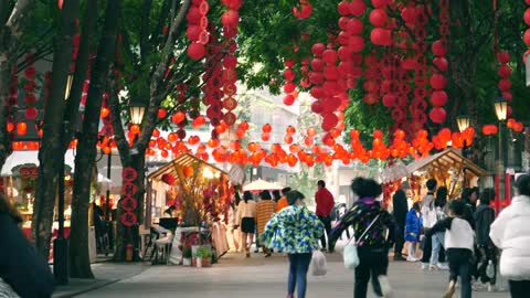 [图]城市年味灯笼迎新年过年氛围4k视频素材视-凌点视频素材网 -2amok