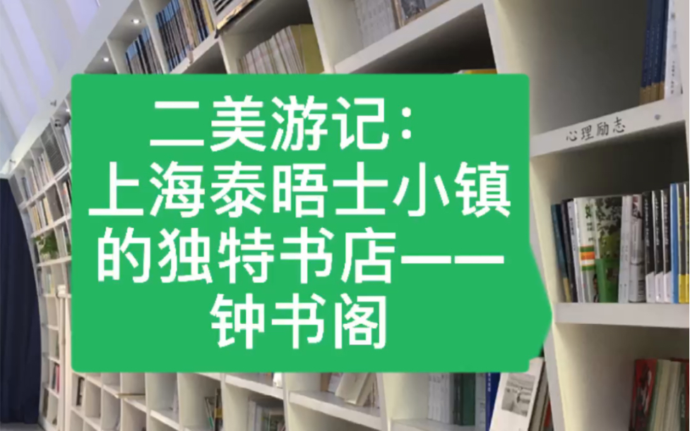 二美游记:上海泰晤士小镇的独特书店——钟书阁哔哩哔哩bilibili