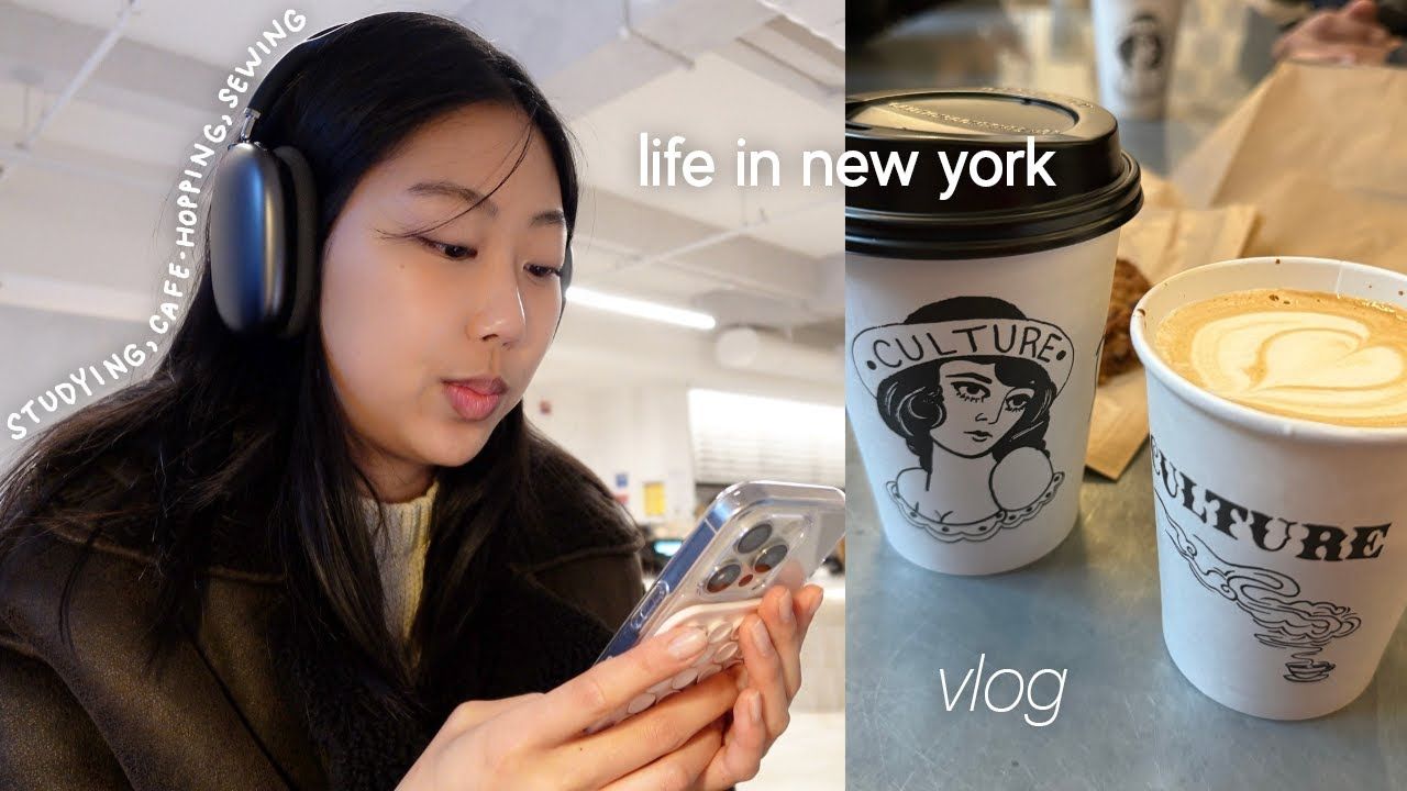 【jamie lee】nyc vlog:在咖啡馆学习 | 新餐馆 | 学习缝纫 | 单身情人节哔哩哔哩bilibili