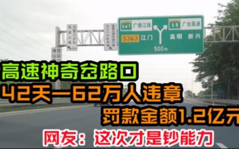 62万人违章、罚款金额1.2亿元神奇岔路口.网友:“真”钞能力 1哔哩哔哩bilibili