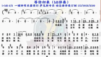 Video herunterladen: 等你归来动态谱伴奏萨克斯伴奏