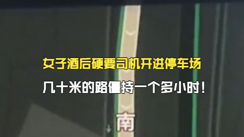 女子酒后硬要司机开进停车场 夜间满位 无人抬杆 几十米的路僵持一个多小时！
