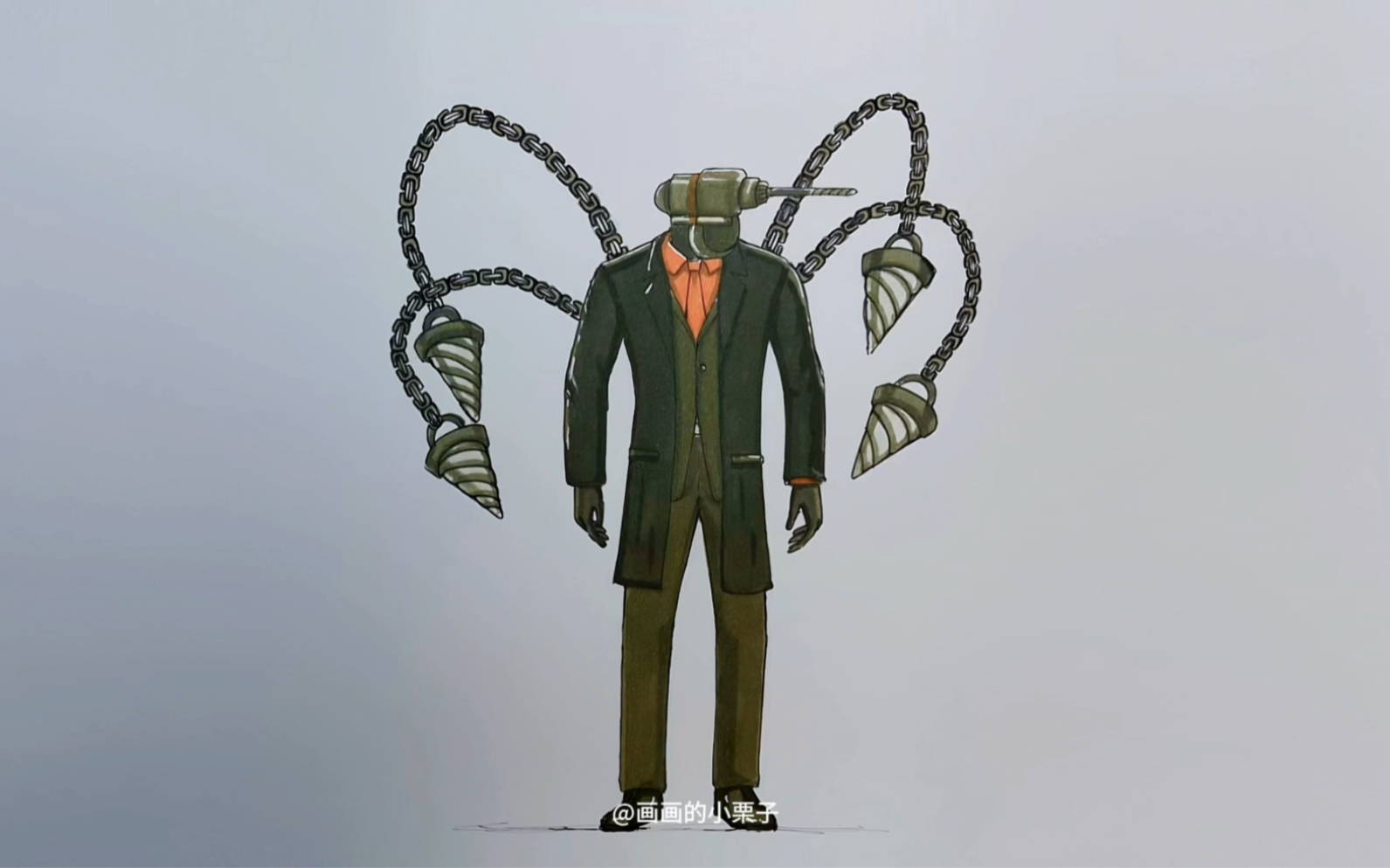 今日画一个多元宇宙的多钻头人,就问你帅不帅?