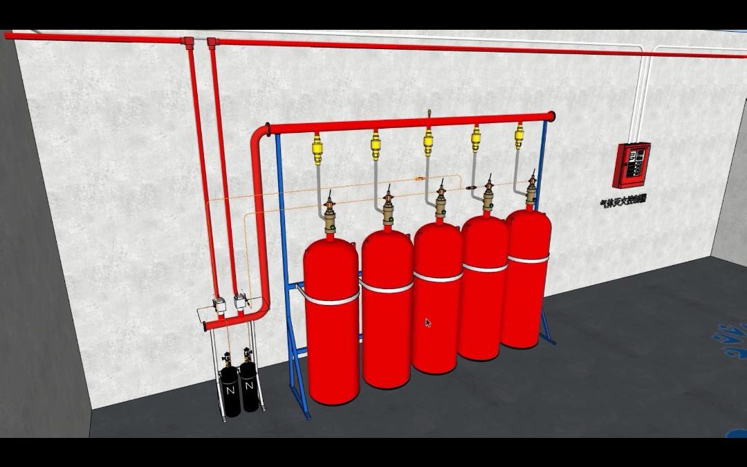 8.3d实景气体灭火系统_钢瓶间_哔哩哔哩_bilibili