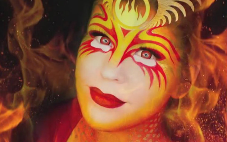 万圣节妆容教程凤凰火鸟halloweenmakeuptutorialphoenixthefirebird