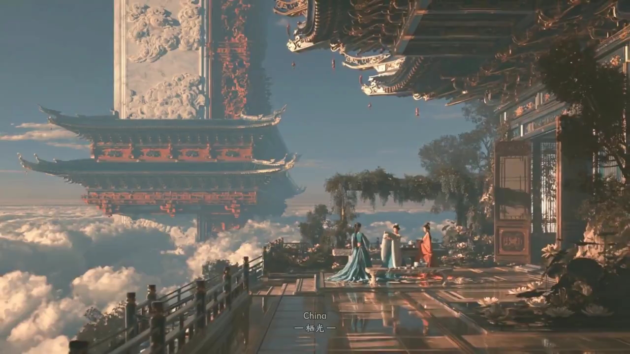 外交部发言人毛宁在外网社交平台转发的中国人心里的天堂该有的样子，这条视频是中国一家眼镜店的店主通过AI生成的