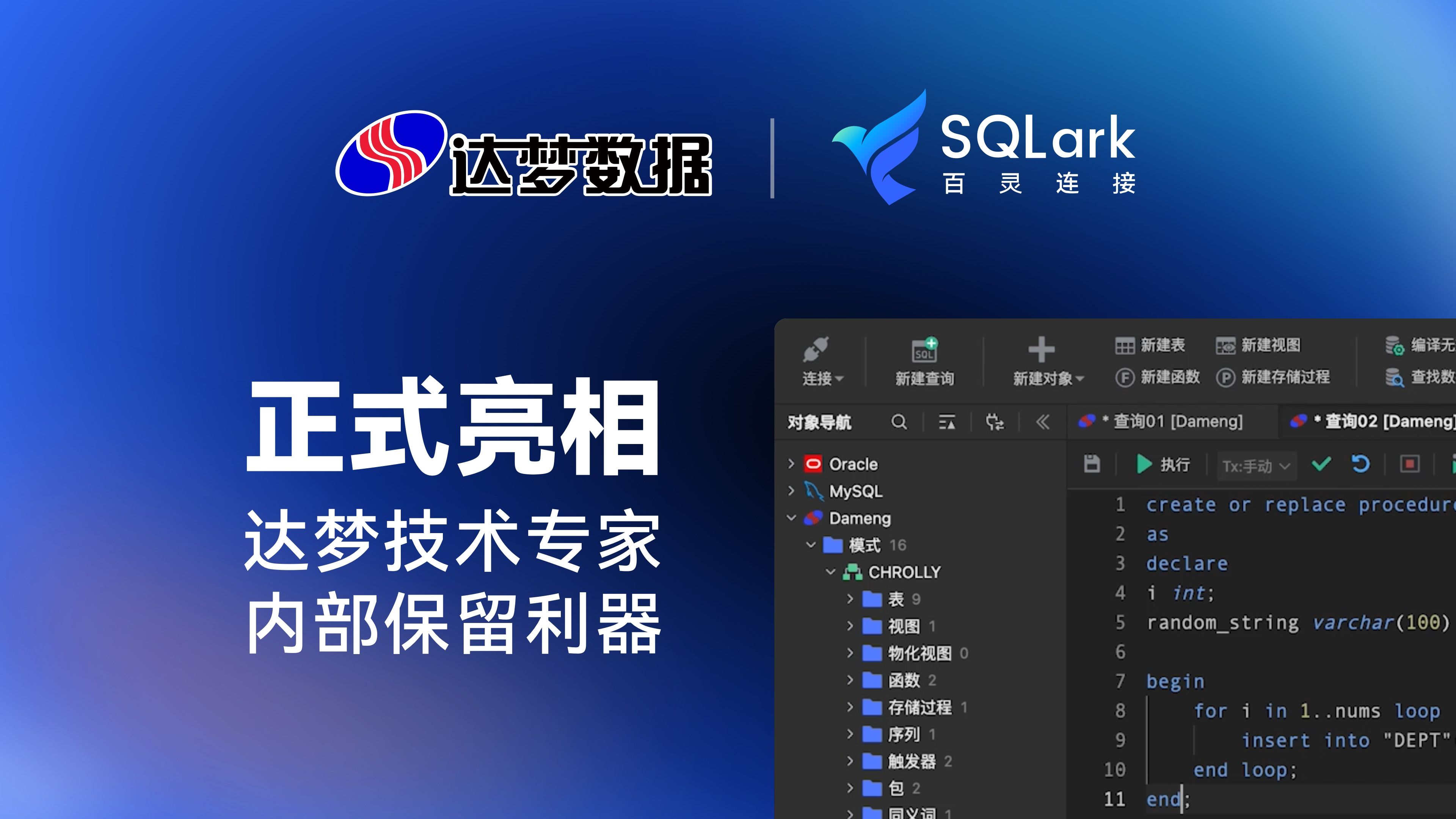 正式亮相!达梦技术专家内部保留利器! #SQLark百灵连接 #官网PC端免费获取!哔哩哔哩bilibili