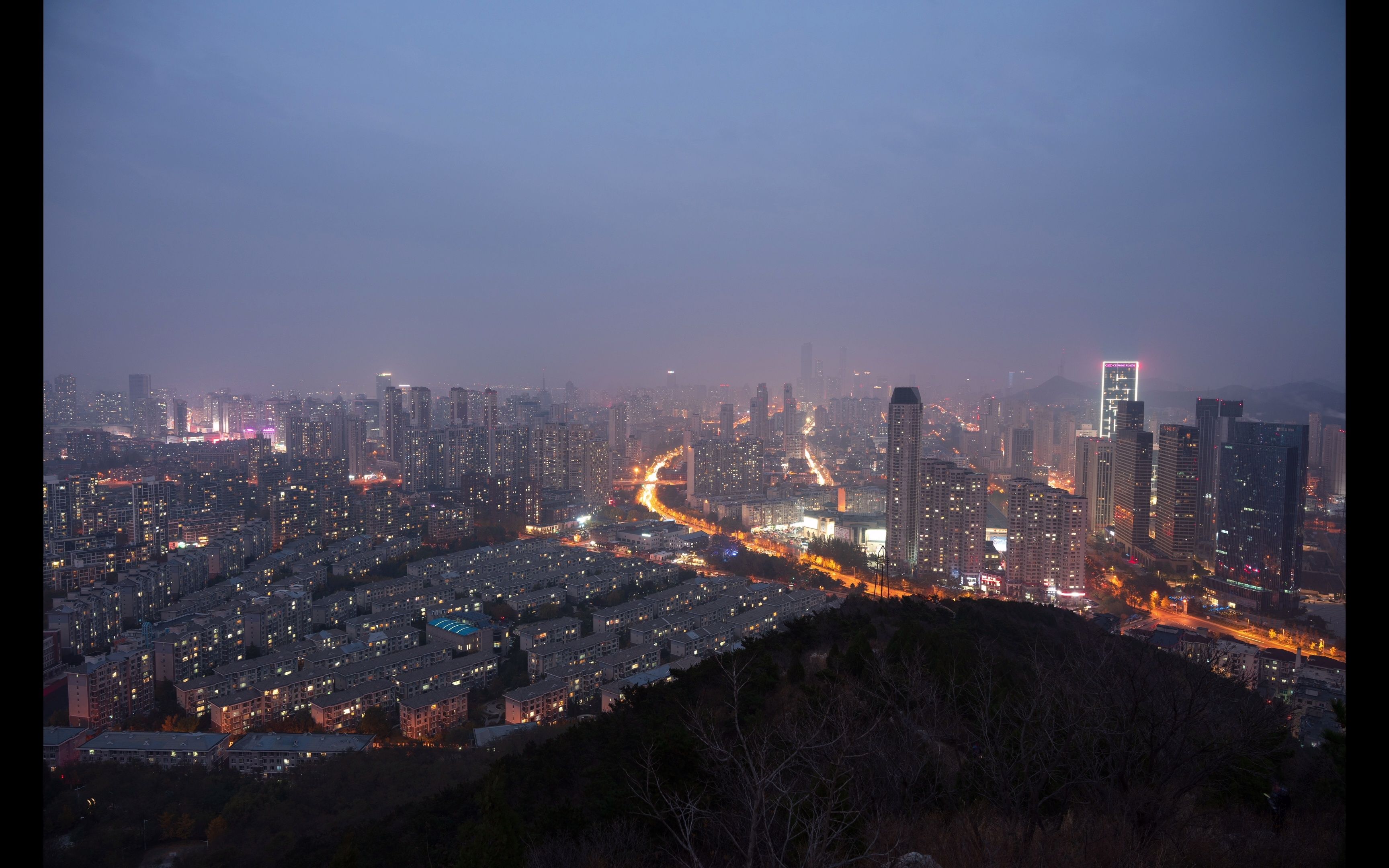 大连富国公园日转夜延时摄影