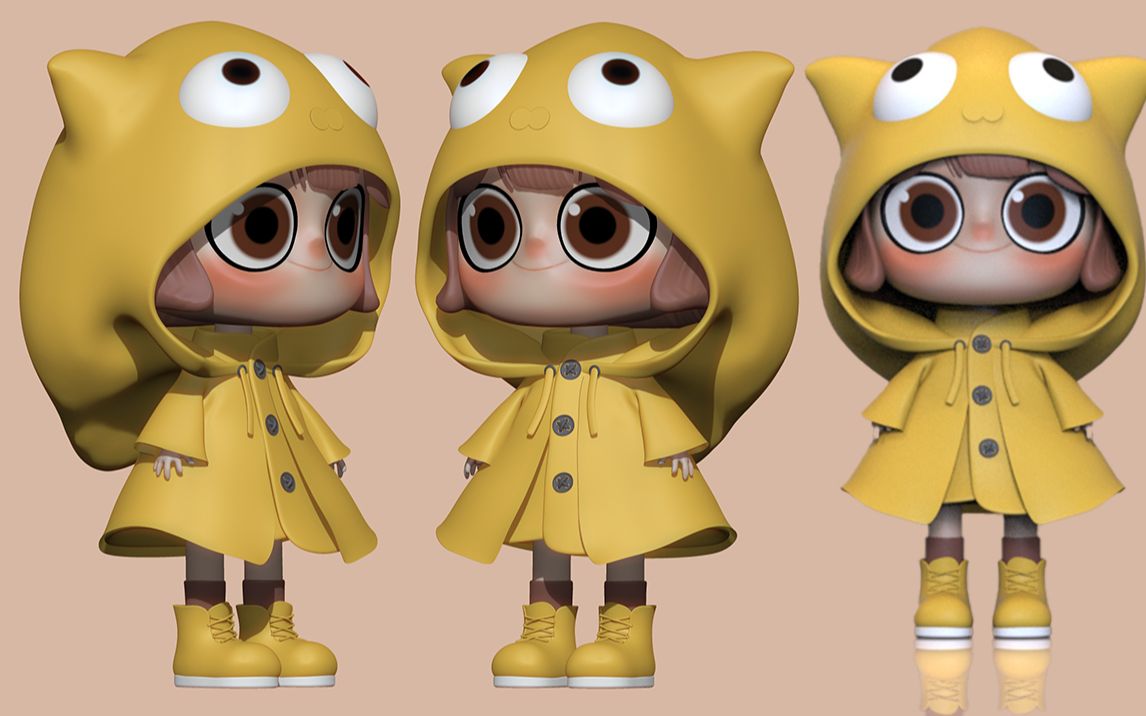 【zbrush雕刻】卡通小女孩人物雕刻教学,基础人体比例,材质上色雕刻