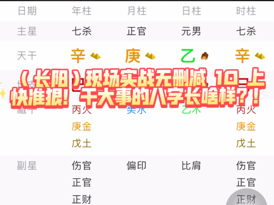 (长阳)现场实战无删减 10 上 快准狠!干大事的八字长啥样?!哔哩哔哩bilibili