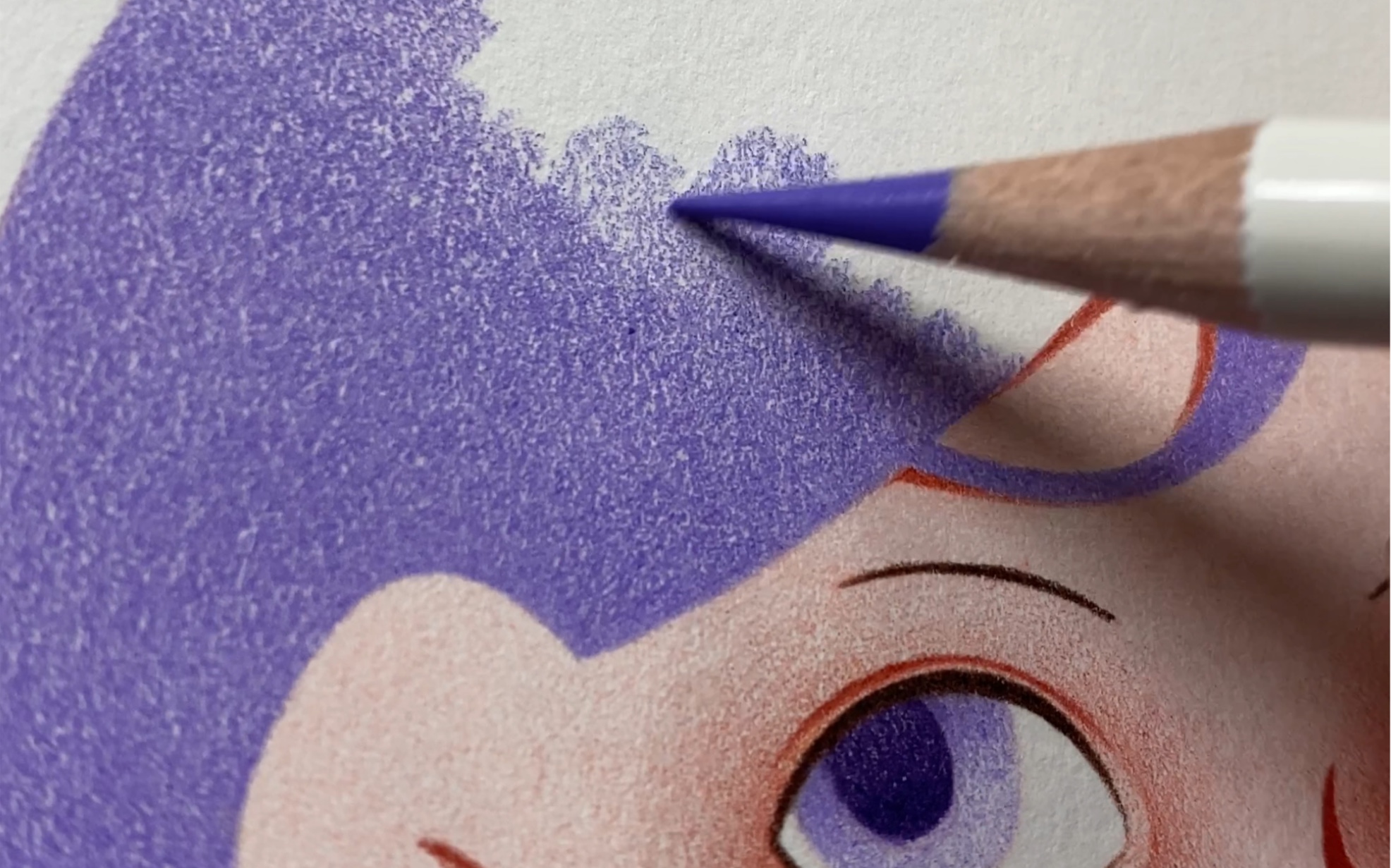 一个彩铅平涂过程