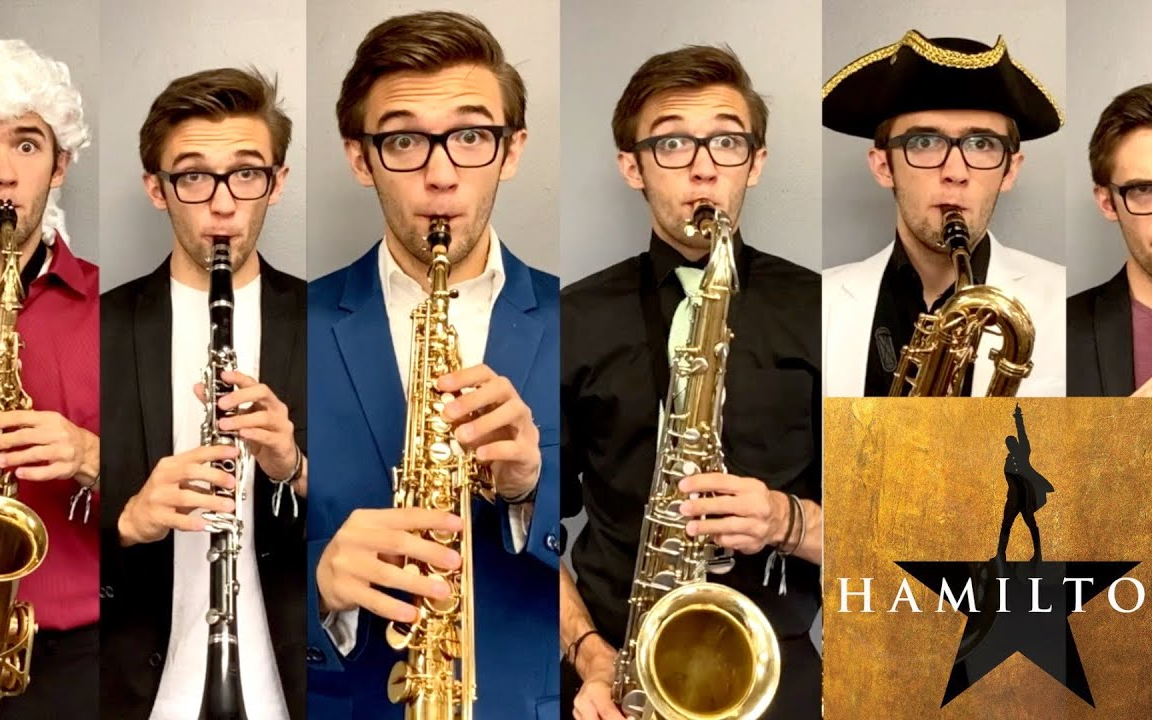 管乐一个孩子的乐队在5分钟内演奏46首汉密尔顿歌曲