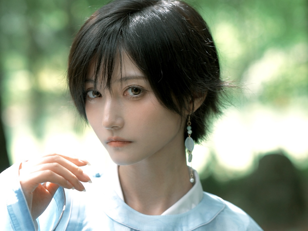 试试短发配汉服!
