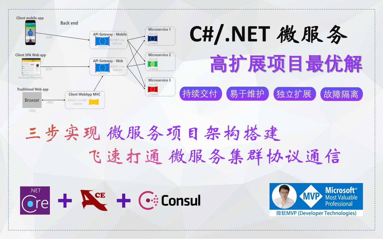 .NET 三步实现微服务搭建与集群通信(.NET/C#/AceFramework/Consul/服务注册发现/Sql server/数据库)哔哩哔哩bilibili