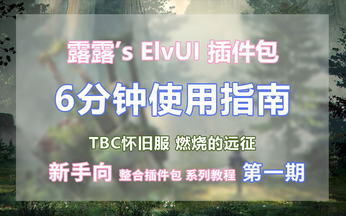 ElvUI快速调整、WA基础知识、单体插件基本设置(露露的魔兽世界插件包,6分钟使用指南,怀旧服WLK/正式服通用教程)网络游戏热门视频