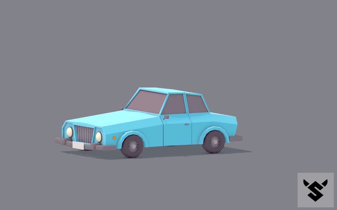 c4d绘制超简单的低面小汽车_哔哩哔哩_bilibili