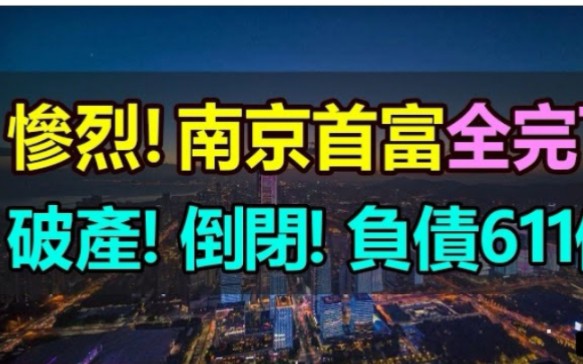 暴雷倒闭 公司被破产清算 南京首富负债611亿 昔日的(电脑大王)跌下神坛 盲目扩张!哔哩哔哩bilibili